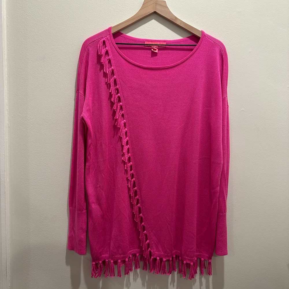 Lilly Pulitzer Pink Fringe Sweater